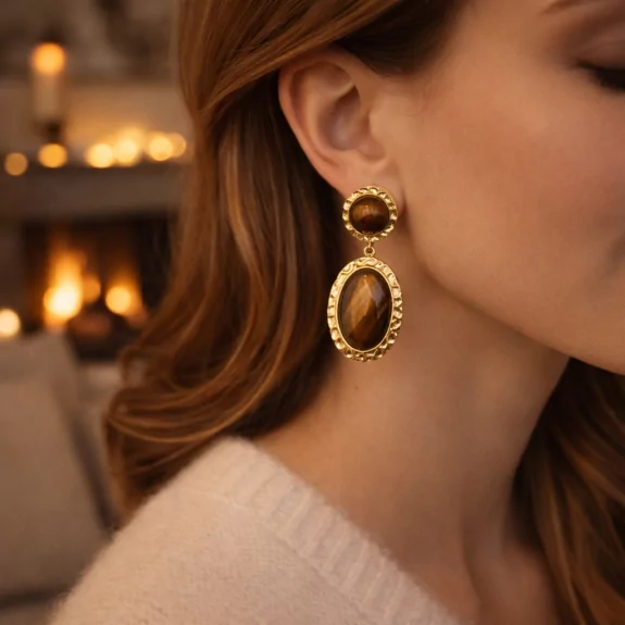 Boucle d'oreille acier -...