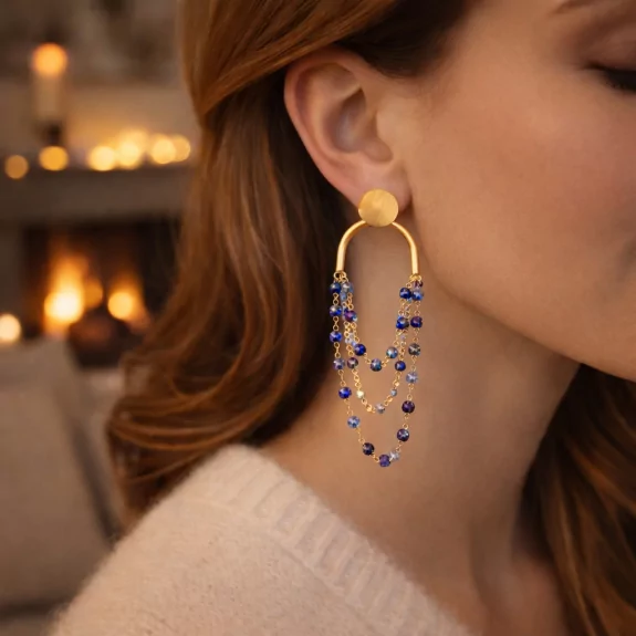 Boucle d'oreille acier -...