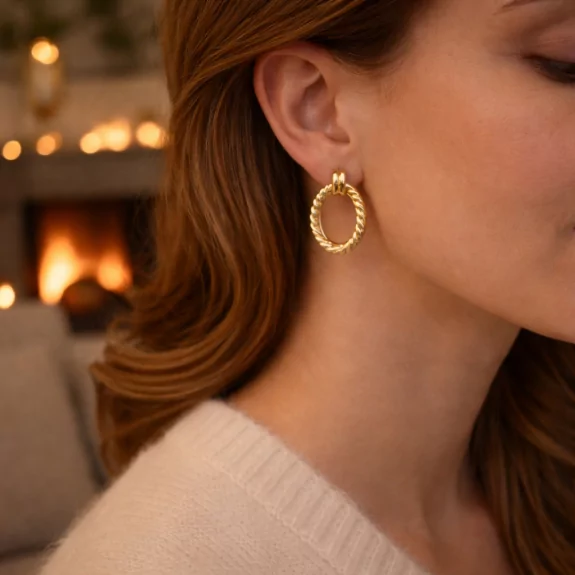 Boucles d'oreilles dorées...