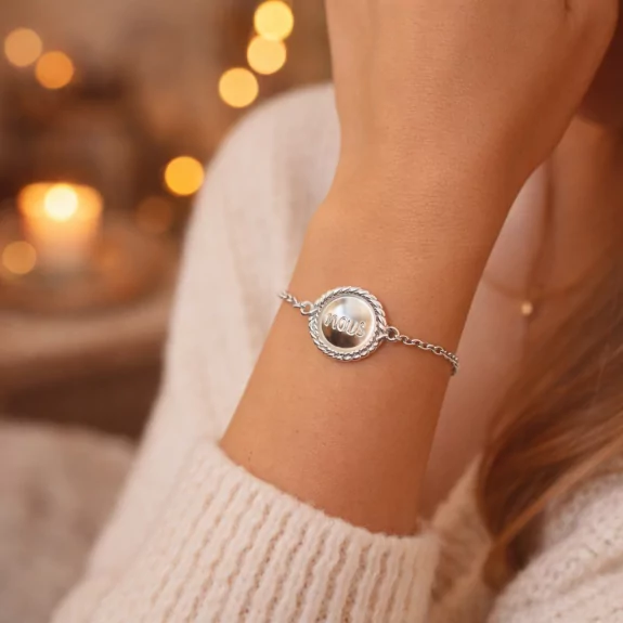 Bracelet acier - rond amour