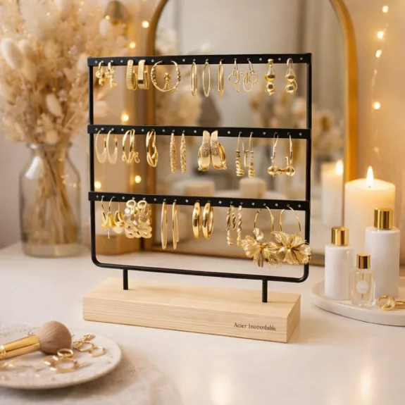 Pack 18 créoles acier...