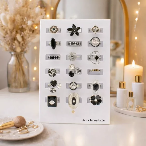 Pack 18 bagues acier...