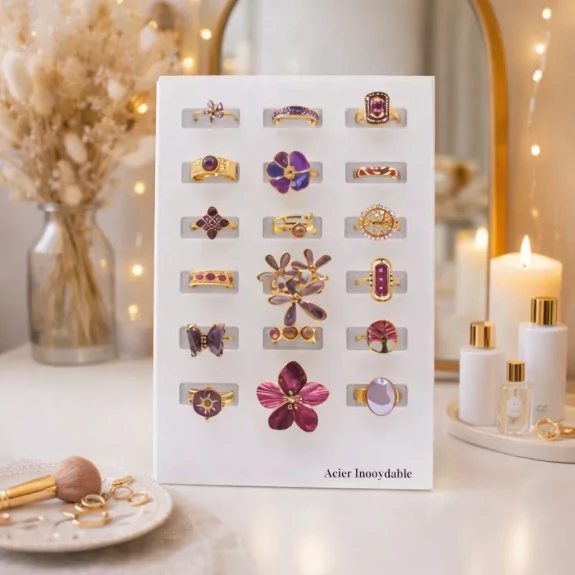 Pack 18 bagues acier...