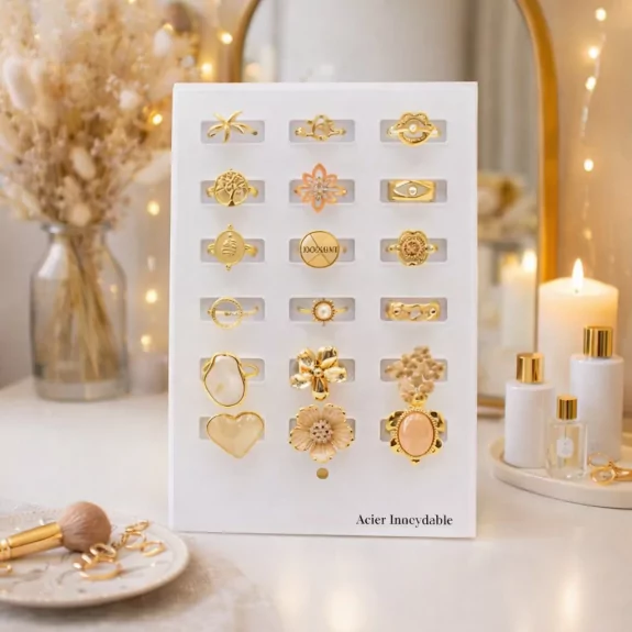 Pack 18 bagues acier...