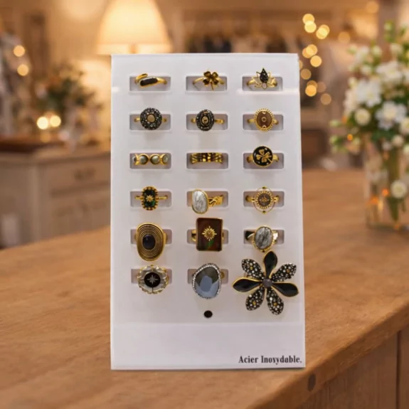 Pack 18 bagues acier...