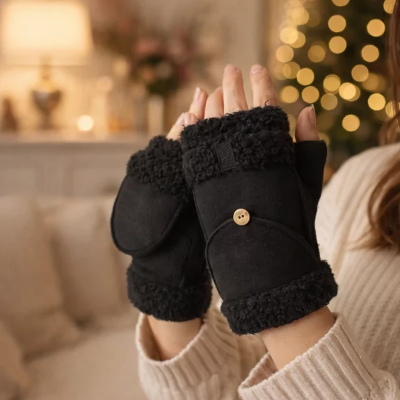 Gants mitaines moumoute