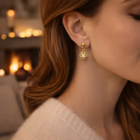 Boucle d'oreille acier -...