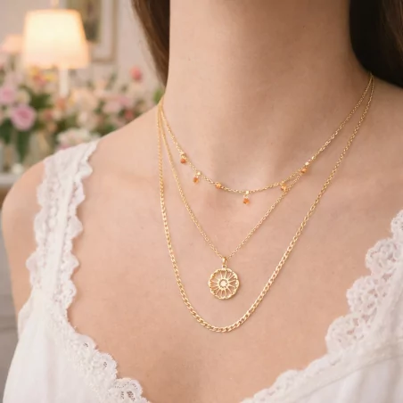 Collier multirang inspiration fleur