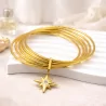 Bracelet Multi Joncs Acier Inoxydable avec Pendentif Étoile