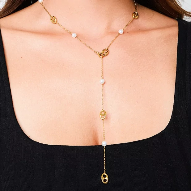 Collier Perles & Maillons – Porté Y ou Sautoir Collier Perles & Maillons – Porté Y ou Sautoir