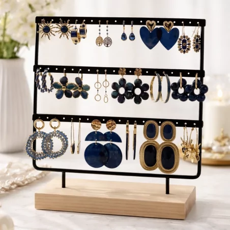 Pack de 18 boucles d'oreilles acier - MARINE
