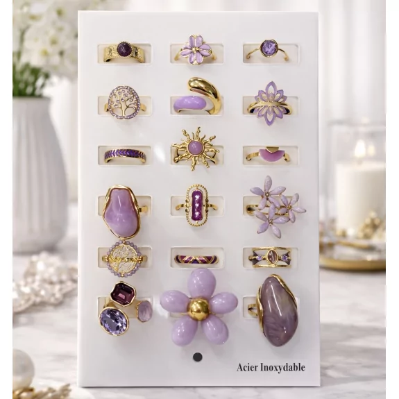 Pack 18 bagues acier...