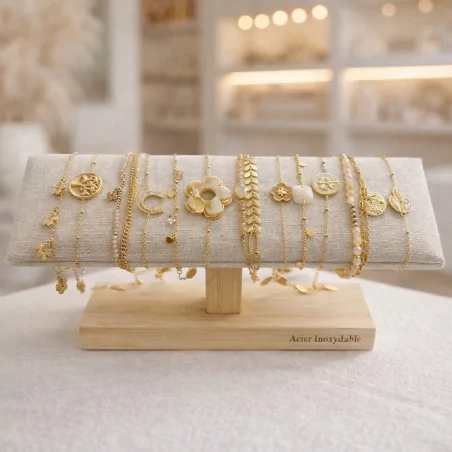 Pack de 12 bracelets acier - nude