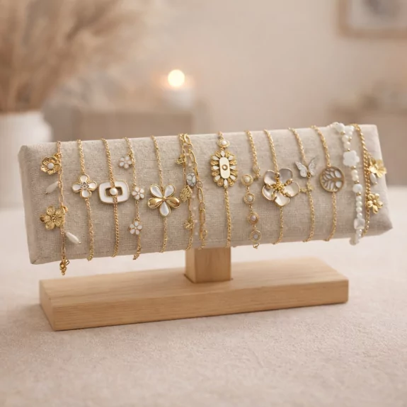 Pack de 12 bracelets acier - blanc