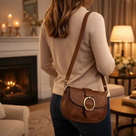 Petit sac à main avec boucle dorée