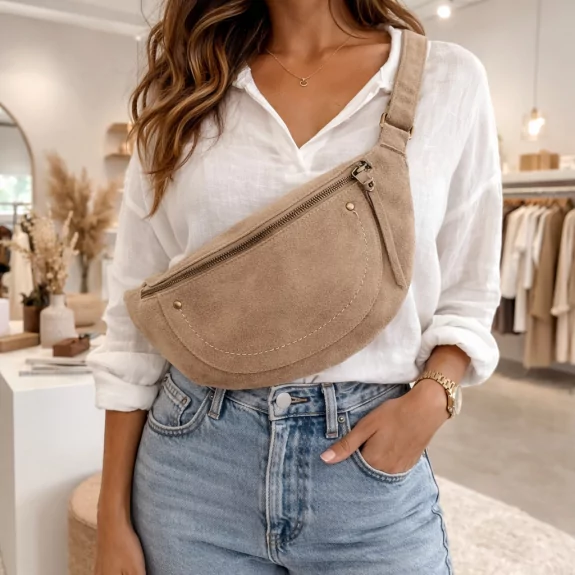 Sac banane tendance suédine – 100 % synthétique