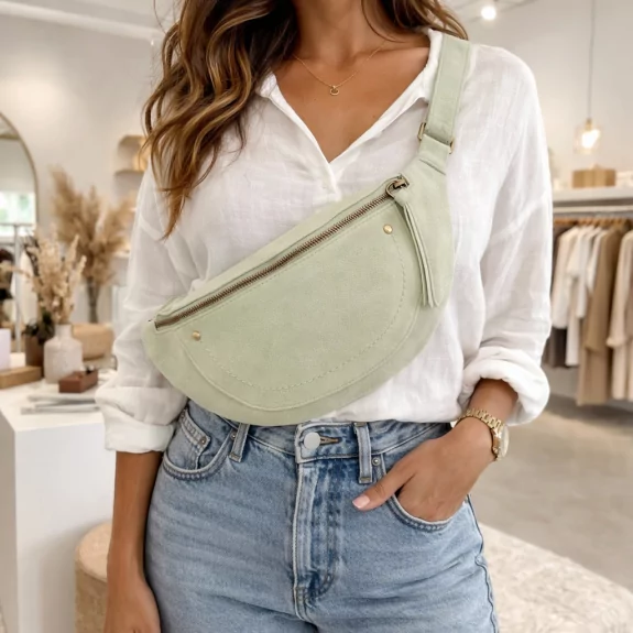 Sac banane tendance suédine – 100 % synthétique