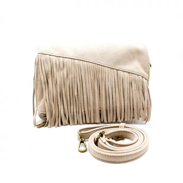 Petit sac à franges suédine