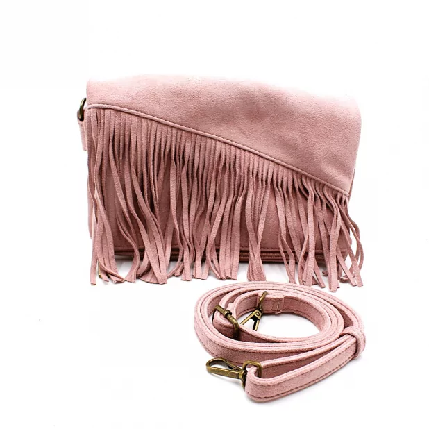 Petit sac à franges suédine
