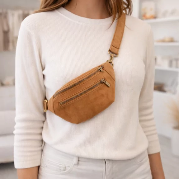 Petit sac banane effet suédine - 100% synthétique