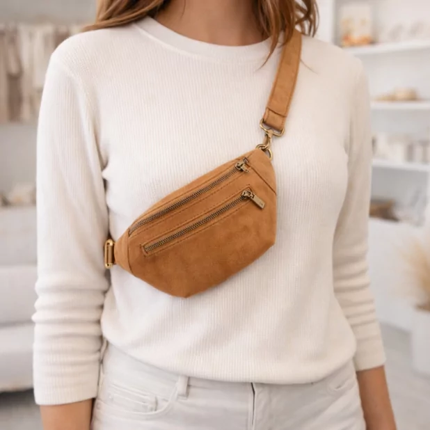 Petit sac banane effet suédine - 100% synthétique