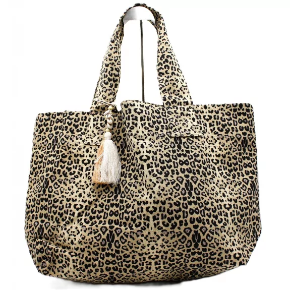 Grand sac cabas léopard 60 x 35 cm – Sac plage & week-end