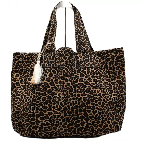 Grand sac cabas léopard 60 x 35 cm – Sac plage & week-end