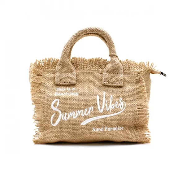 Mini sac cabas Summer Vibes – Pochette plage naturelle