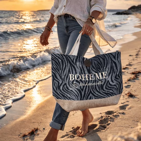 Grand sac cabas BOHÈME  Sac plage tendance