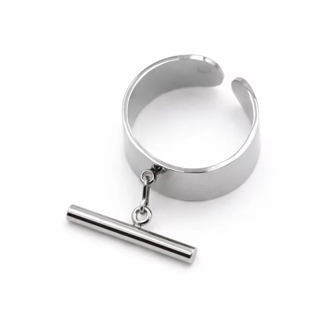 Bague breloque barre minimaliste