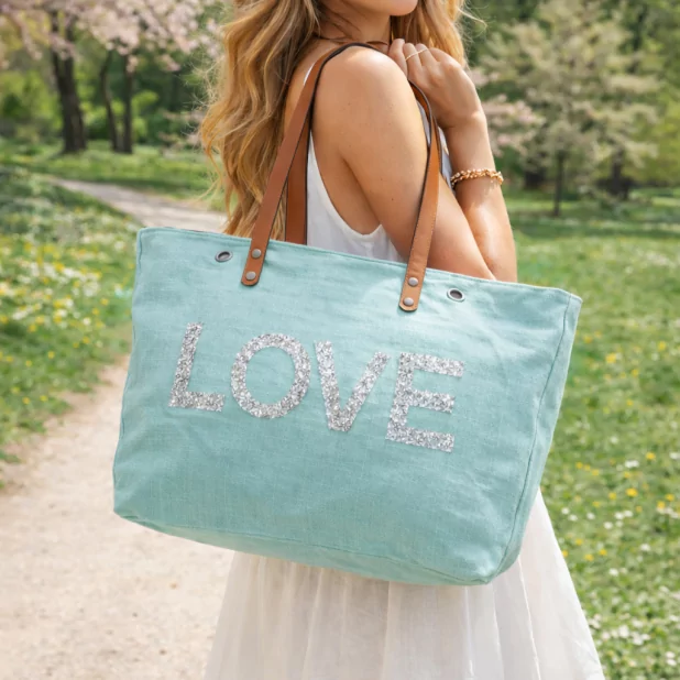 Sac cabas LOVE paillettes – Sac femme tendance Sac cabas LOVE paillettes – Sac femme tendance