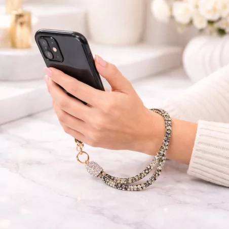 Petite dragonne de téléphone en strass