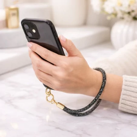 Petite dragonne de téléphone en strass