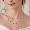 Collier fleurs strass colorés – Acier inoxydable doré