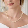 Collier fleurs strass colorés – Acier inoxydable doré