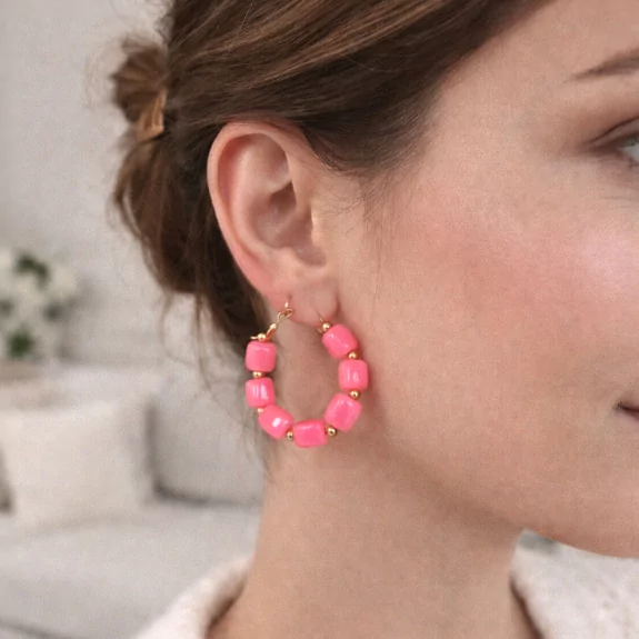 Créoles résine colorée...