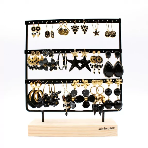 copy of Pack de 18 boucles d'oreilles acier - noir