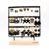 Pack de 18 boucles d'oreilles acier - NOIR