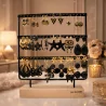 Pack de 18 boucles d'oreilles acier - NOIR