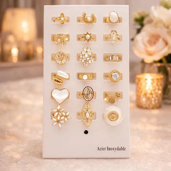 Pack 18 bagues acier...