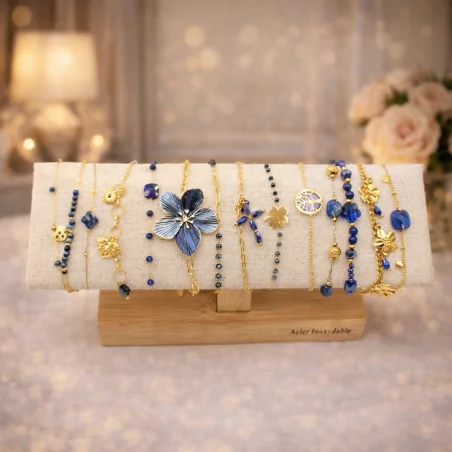 Pack de 12 bracelets acier - marine