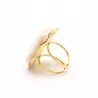 Grande bague cabochon – Acier inoxydable doré