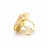 Grande bague cabochon – Acier inoxydable doré