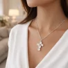 Collier croix cristaux – Acier inoxydable