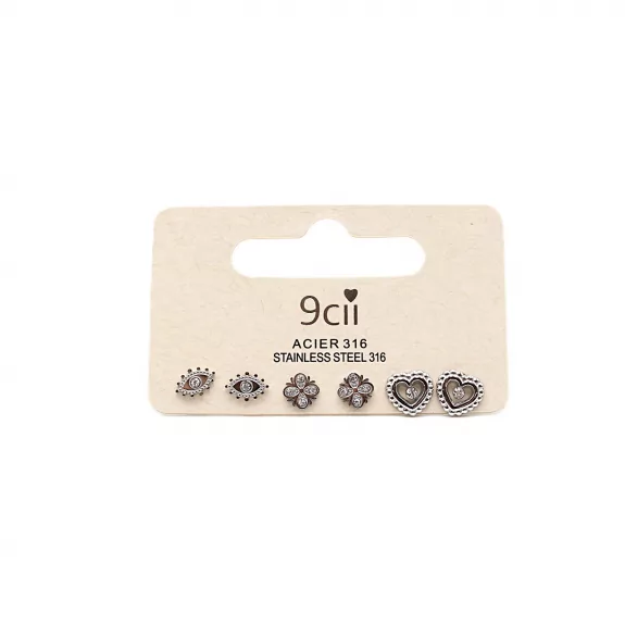 Pack de mini boucles d’oreilles cœur