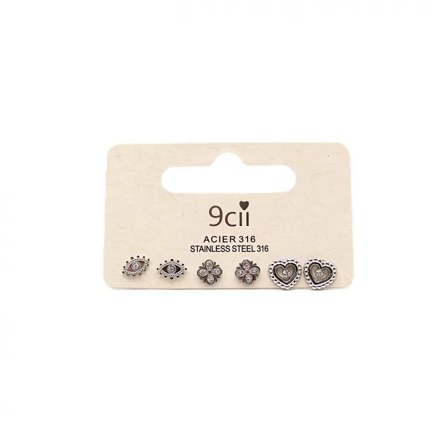 Pack de mini boucles d’oreilles cœur