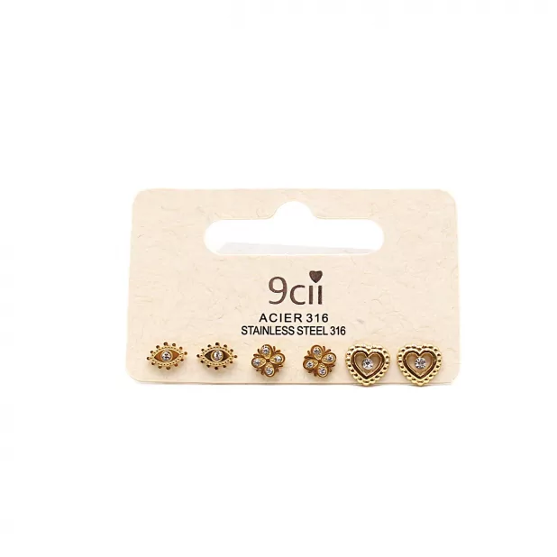 Pack de mini boucles d’oreilles cœur