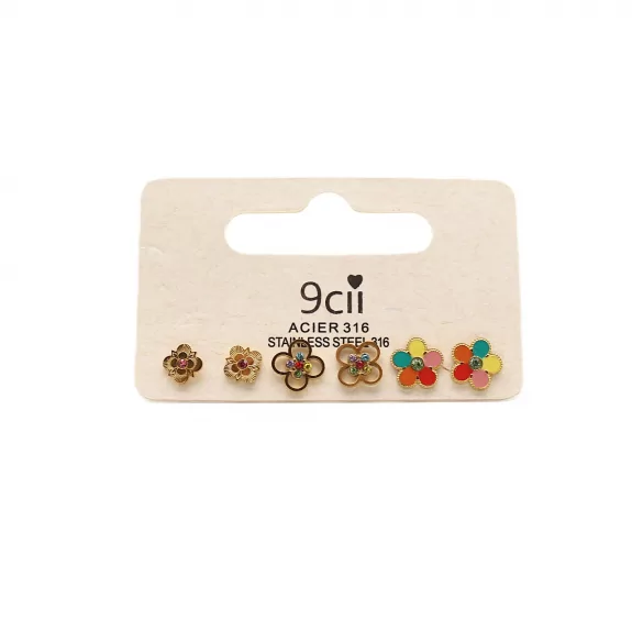 Pack de mini boucles d’oreilles fleurs