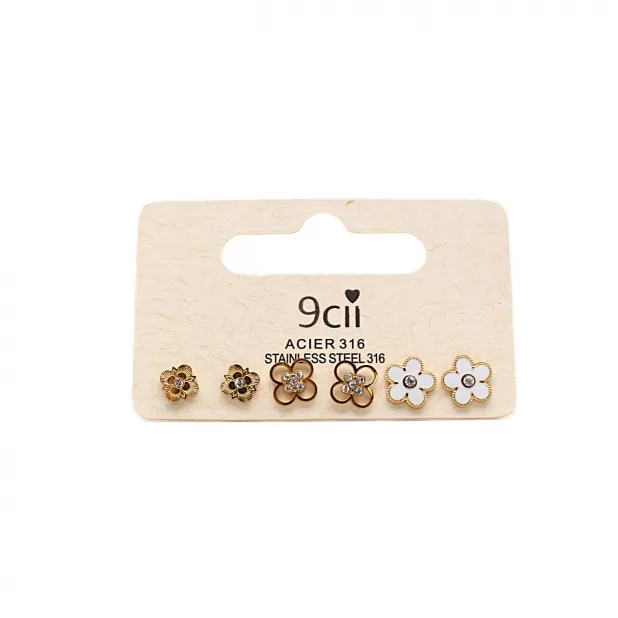 Pack de mini boucles d’oreilles fleurs