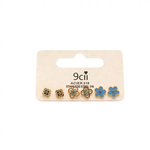 Pack de mini boucles d’oreilles fleurs